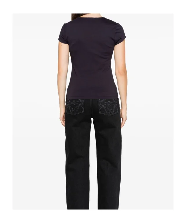 Loewe Anagram-embroidered bow-detail T-shirt, photo 4 of 5 from SENSER