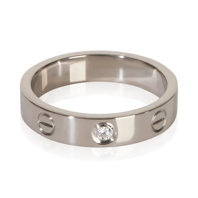 Cartier White Gold Diamond Small Model Love Ring 18k in White from HEWI