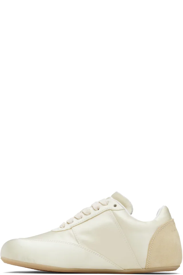 MM6 Maison Margiela Yellow Satin Factory Sneakers, photo 3 of 5 from SSENSE