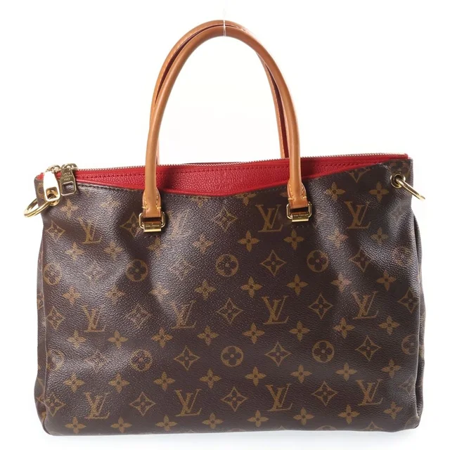 Louis Vuitton Monogram Pallas 2-Way Shoulder Bag Brown Red Leather Gold in Brown Leather from The Reluxe