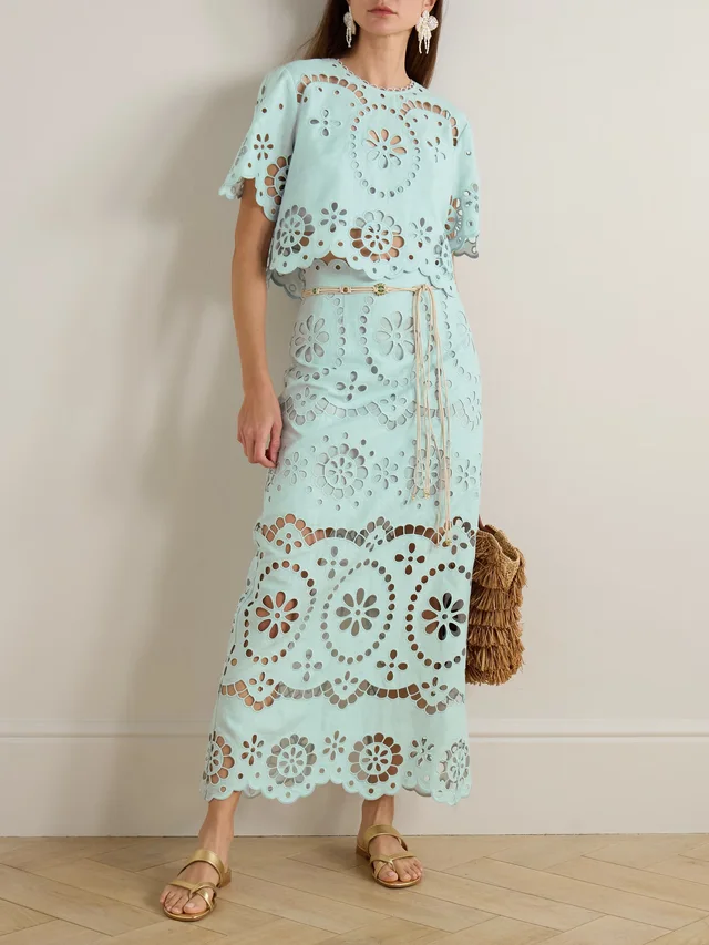 ZIMMERMANN Awaken cropped broderie anglaise linen top, photo 2 of 2 from NET-A-PORTER (Canada)