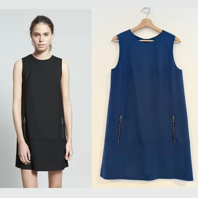 Acne Studios Chow Bistretch Shift Mini Dress Mod Blue Zippers 40 Us 8 in blue from Poshmark