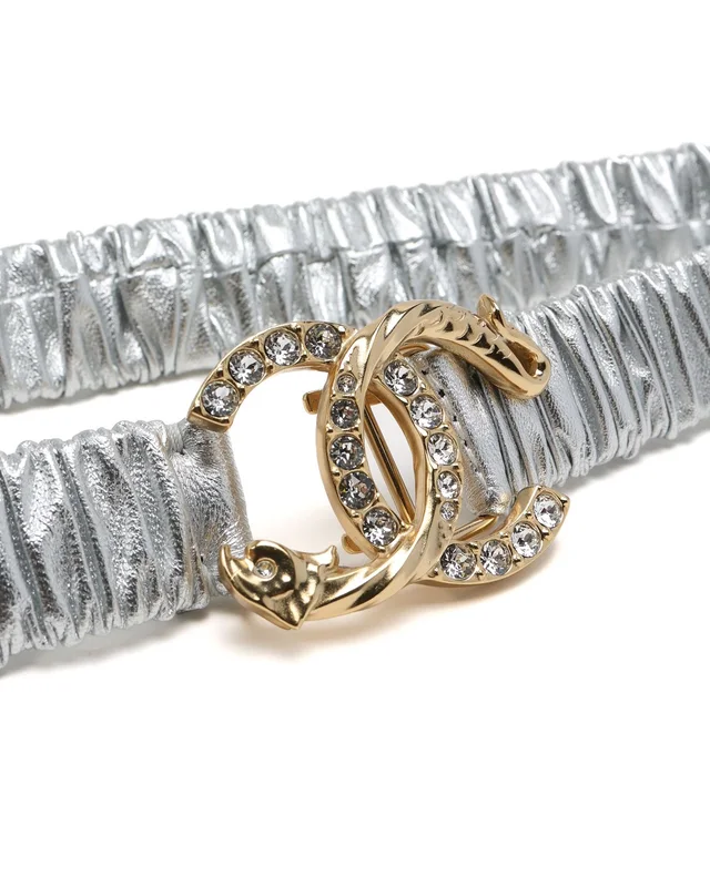 Chanel Coco Mark Rhinestone Waist Belt, Size 70 in Leather from A Retro Tale, photo 3 of 4