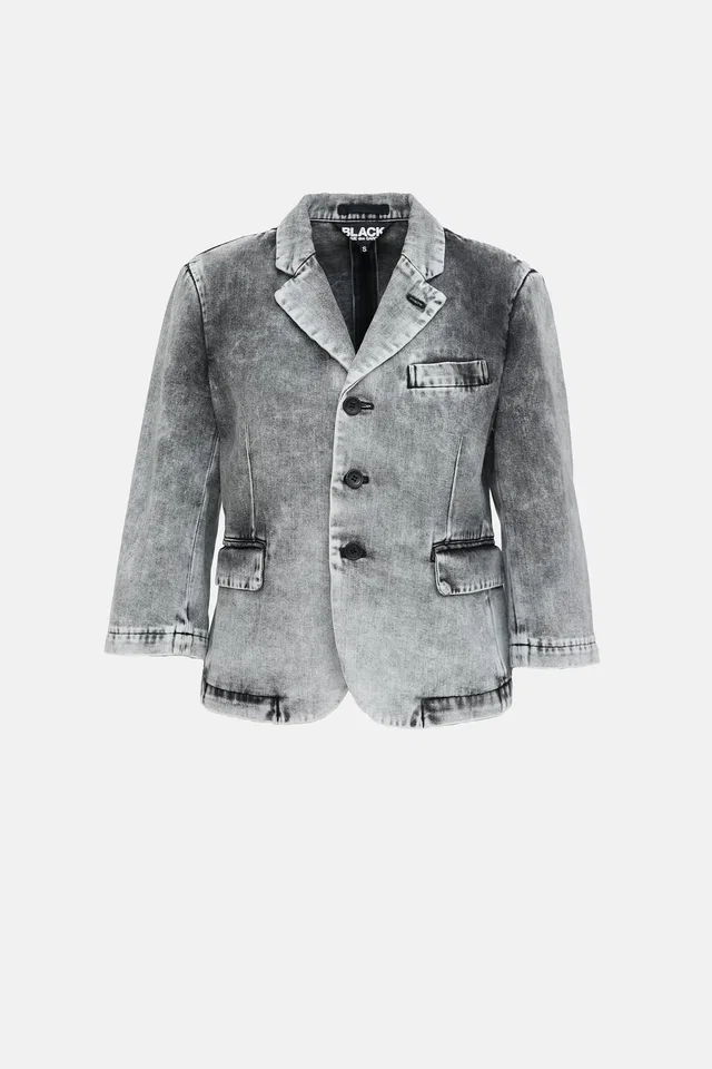 Comme des Garçons BLACK Washed Denim Blazer in Black Denim from VSP Consignment