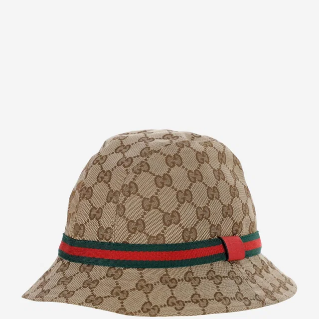 Gucci 411790 Gg Monogram Bucket Hat — Beige Polyester in Beige from HEWI