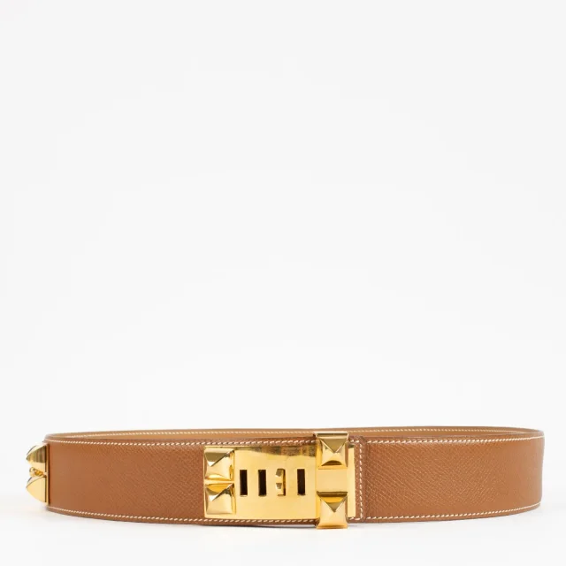 Hermès Collier De Chien Belt - Size 80 in Gold Leather from Labellov, photo 2 of 3