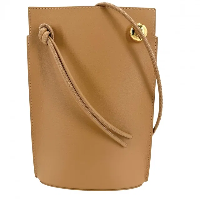 Loewe Shoulder Bag Anagram Pebble Dice Pocket Crossbody Leather Beige Gold in Beige Leather from The Reluxe