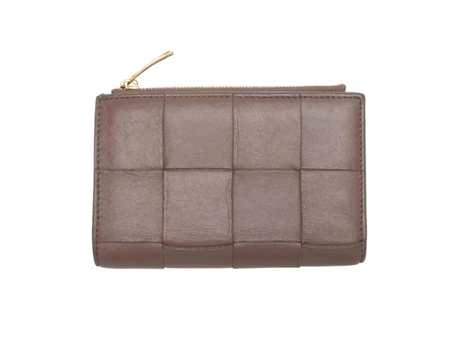 Brown Bottega Veneta Intrecciato Bifold Wallet in Brown Woven leather from Designer Revival