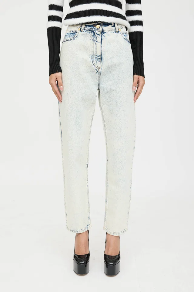 Balmain Acid Wash Straight Jeans from VSP Consignment