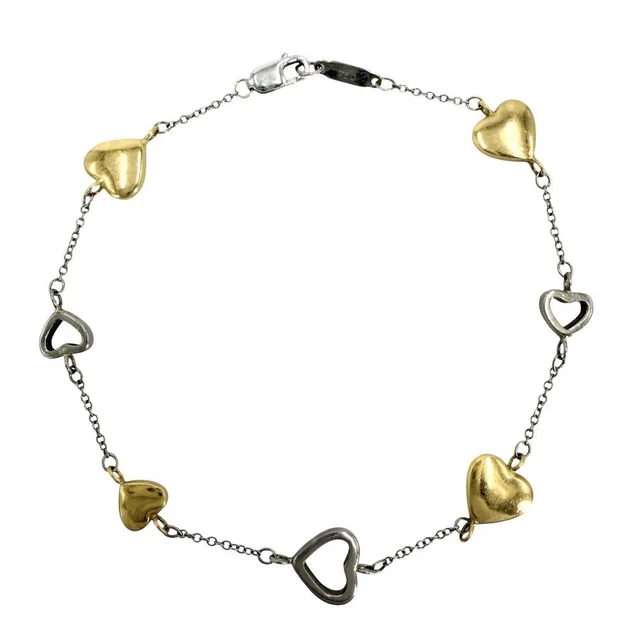 Tiffany & Co. Big Bracelet Multi Heart 18K Yellow Gold White Gold in White from The Reluxe