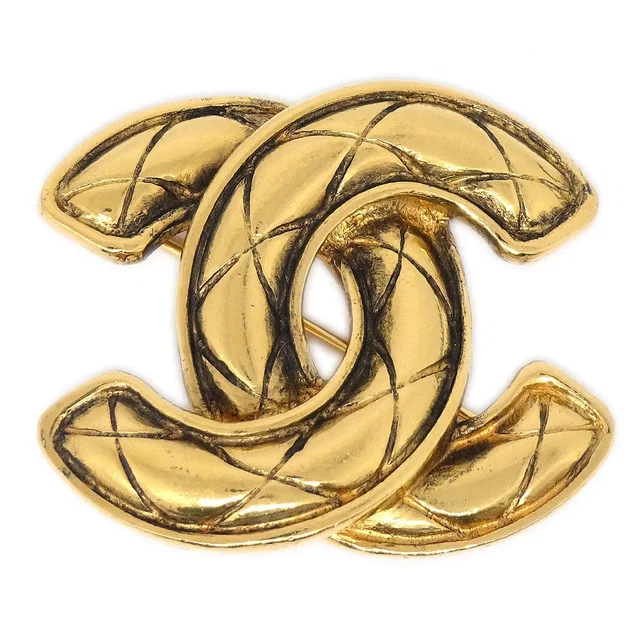 Chanel 1986-1994 Quilted CC Brooch Small 1153 from AMORE Vintage Tokyo
