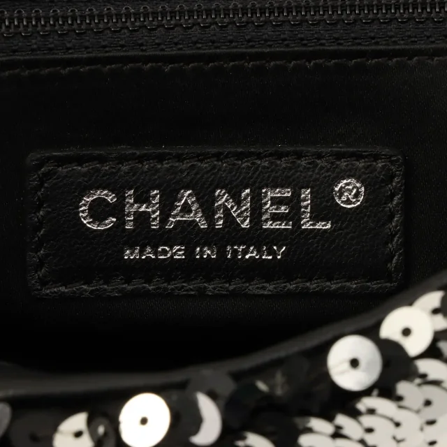Chanel Circa 2008 Sequin CC Mark Chain Bag, Silver in Silver from VINTAGE QOO TOKYO, photo 6 of 13