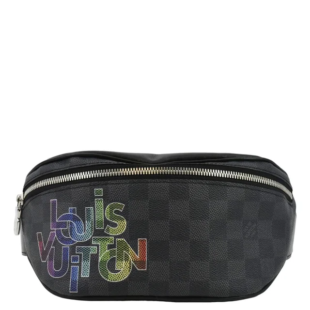 Louis Vuitton Rainbow Logo Discovery Damier Graphite BumBag Black in Black Leather from Dallas Designer Handbags