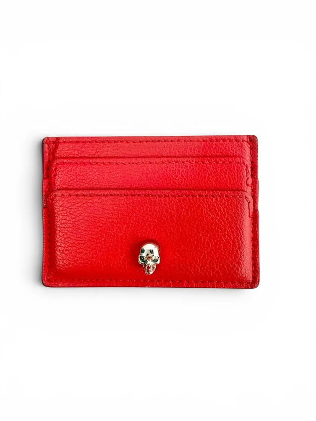 Alexander McQueen Red Leather Cardholder in Red Leather from Season 2 Consign