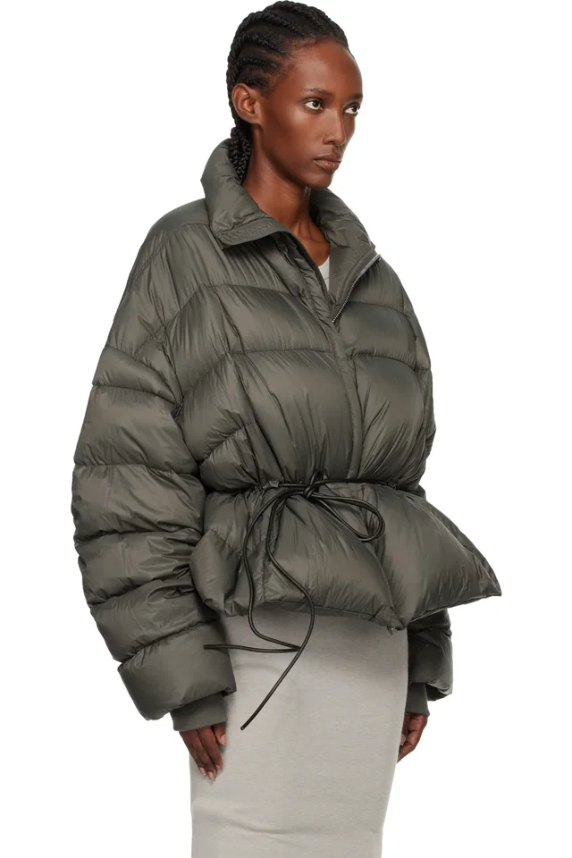 Rick Owens Gray Concordians Sail Down Jacket, photo 2 of 4 from SSENSE