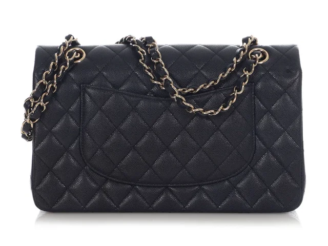 Chanel Medium/Large Navy Quilted Caviar Classic Double Flap in Navy Caviar leather from Ann's Fabulous Finds, photo 1 of 1
