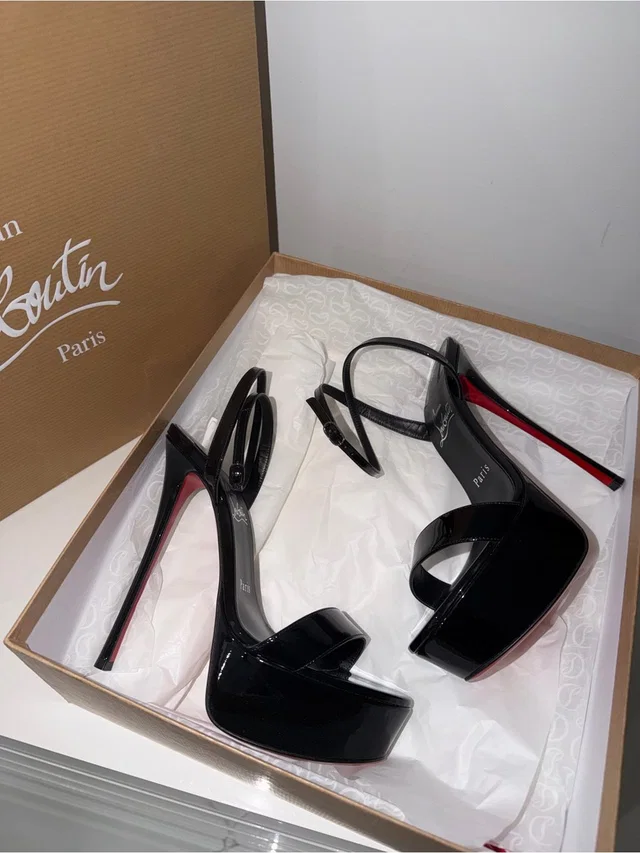 Christian Louboutin Patent Leather Platform Heels in black Patent leather from Poshmark