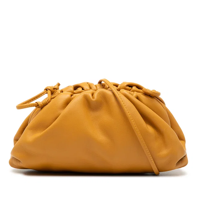 Brown Bottega Veneta Lambskin The Mini Pouch Crossbody in Brown Lambskin from Designer Revival