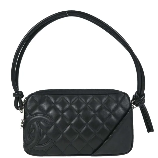Chanel 2003-2004 Black Calfskin Cambon Ligne Handbag in Black Calfskin from AMORE Vintage Tokyo