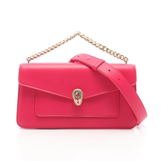 Bvlgari Serpenti Forever Leather 2way Handbag in Leather from LuxUness