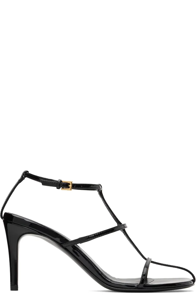 KHAITE Black Cage Heeled Sandals, image 1 of 1 from SSENSE