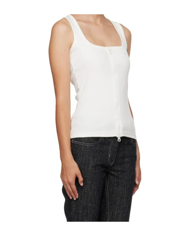 Courrèges Ribbed Zip-Front Tank Top, photo 7 of 8 from SENSER