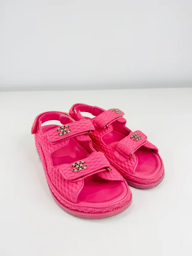 Chanel CC Dad Sandals - Size 37.5 in Leather from Edit Second Hand