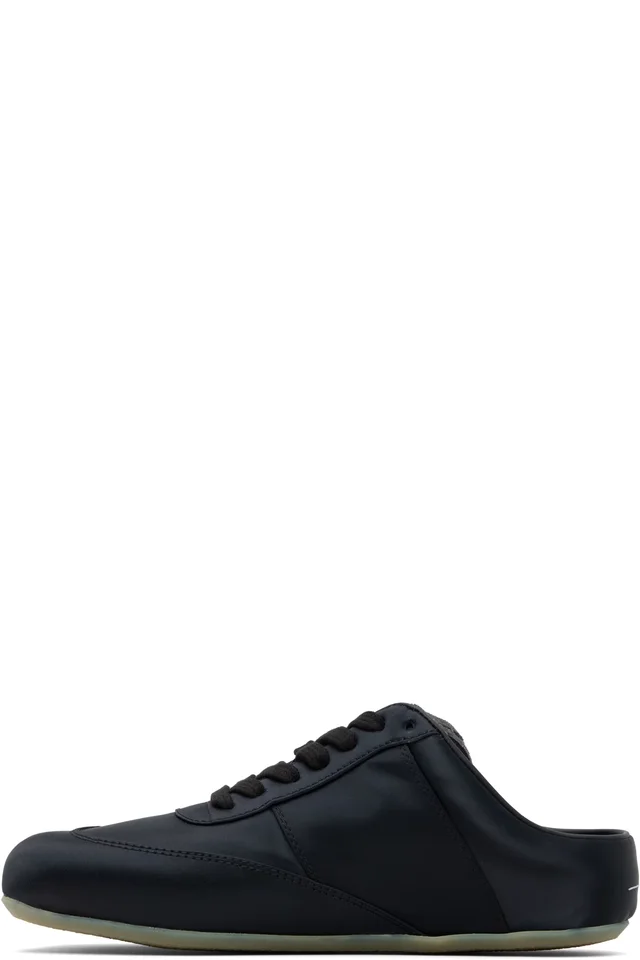 MM6 Maison Margiela Black Satin Factory Sneakers, photo 3 of 5 from SSENSE
