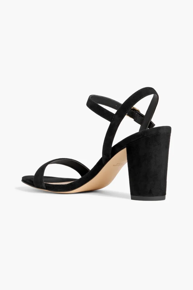 Stuart Weitzman Dancer 75 Suede Block Heel Sandals, photo 3 of 4 from THE OUTNET