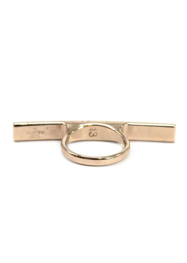 Valentino Garavani Tone Pyramid Stud Bar Ring - Size 13 in Gold from HEWI, photo 2 of 7