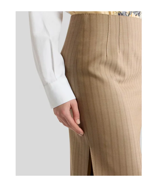 Etro WOOL JACQUARD MIDI SKIRT WITH STRIPED PATTERN, photo 3 of 3 from SENSER