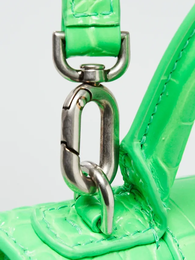 Balenciaga Bright Green Croc Embossed Leather Hourglass Crystal XS Top Handle Bag in Green Crocodile from Yoogis, photo 6 of 13