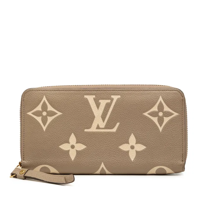 Brown Louis Vuitton Bicolor Monogram Empreinte Giant Zippy Wallet Long Wallets in Brown Leather from Designer Revival