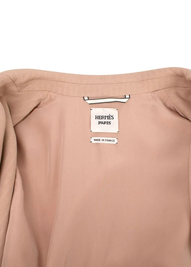 Hermès Rose Pierre De Lune Silk Cady H Wrap Jacket in Pink Silk from HEWI, photo 2 of 2