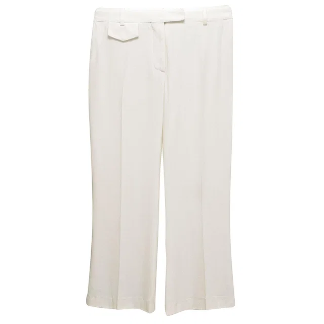 Alexander McQueen White Trousers in White Silk from HEWI