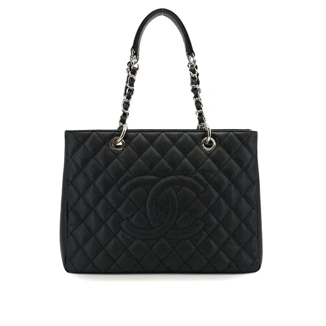 Chanel Gst Tote Bag Black Caviar Skin Silver Hardware in Black Caviar leather from Luxury Promise