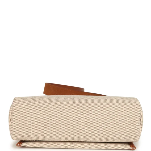 Hermès Herbag Zip 20 Mini Ecru and Beige Toile H Canvas and Fauve Vache Hunter Gold Hardware in Beige Canvas from Madison Avenue Couture, photo 6 of 11
