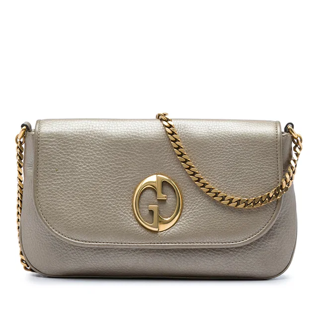 Gold Gucci Medium Calfskin 1973 Chain Crossbody in Gold Calfskin from Designer Revival
