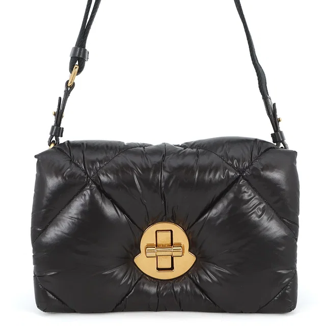 Moncler Puff Shoulder Bag BlackI209B5L00006 M3202 Nylon Leather Canvas in Canvas from GALLERY RARE