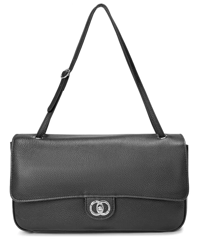 Tiffany & Fred Paris Premium Pebbled Leather Turnlock Shoulder Bag, image 1 of 1 from Rue La La