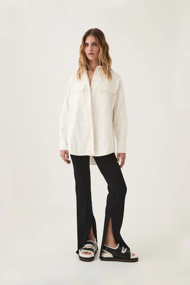 AJE Ashlar Quilted Shirt Jacket in White from Aje, photo 1 of 1