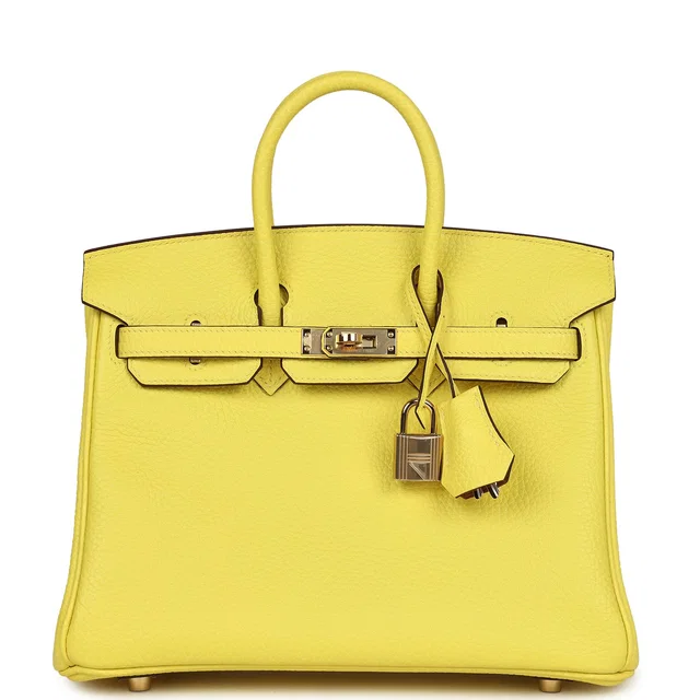 Hermès Special Order (HSS) Birkin 25 Lime Verso Clemence Permabrass Hardware in Clemence leather from Madison Avenue Couture