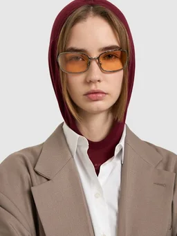 Kuboraum Berlin Rectangular sunglasses in 0% Metallic Fiber, 0% Acetate, photo 4 of 5 from LUISAVIAROMA