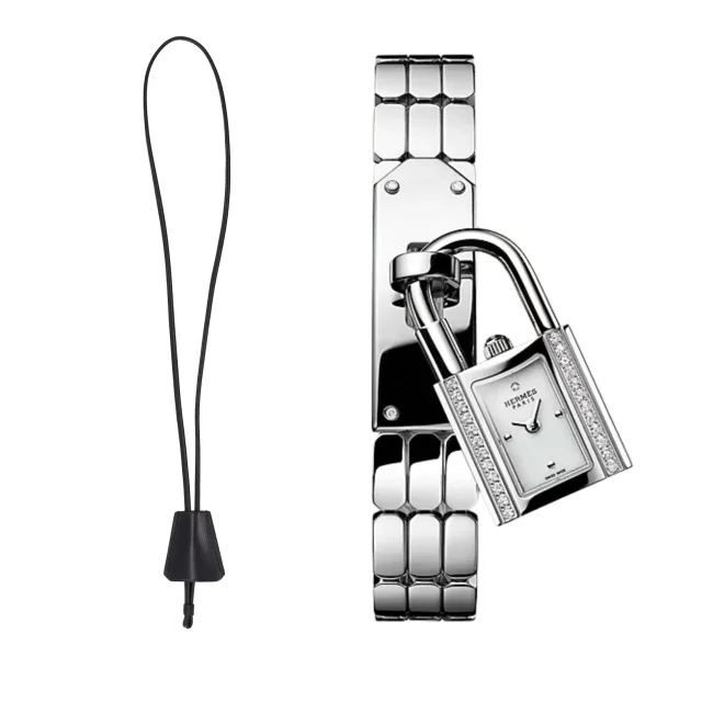 Hermès Kelly Watch, Mini model, 16 mm & Kelly Watch Clochette Lanyard Necklace in Box leather from HEWI, photo 21 of 29