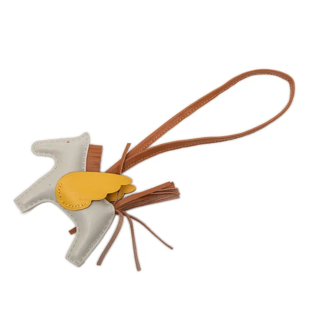 Brown Hermès Milo Lambskin and Swift Grigri Rodeo Pegase Bag Charm PM Key Chain in Brown Swift leather from Designer Revival