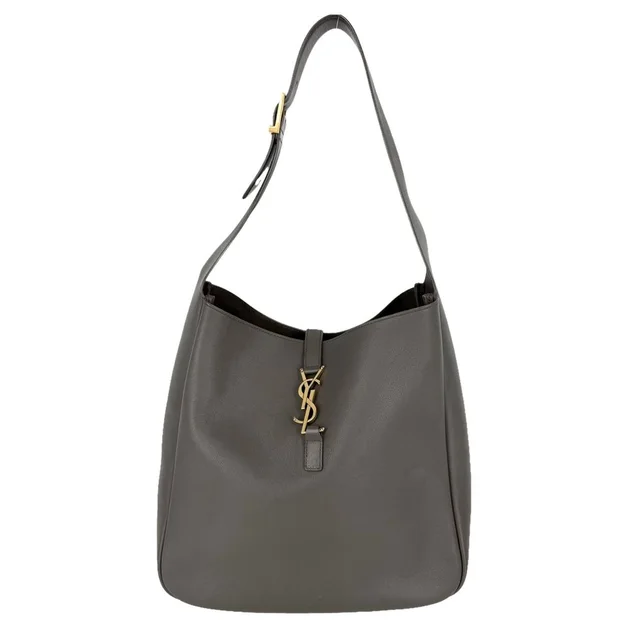 Saint Laurent Tote Le 5 A 7 Soft Large Hobo Shoulder Bag Leather Brown in Brown Leather from The Reluxe