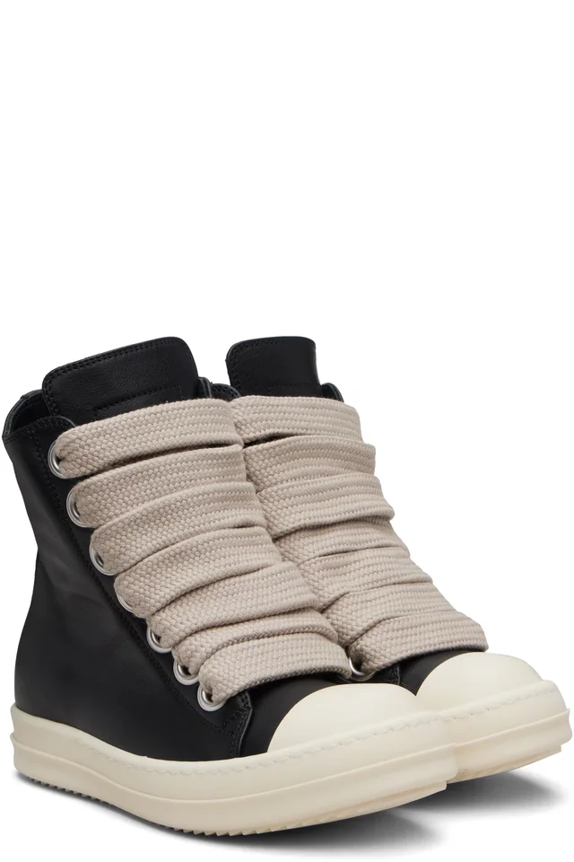 Rick Owens Black Temple Jumbolace Sneakers, photo 4 of 5 from SSENSE