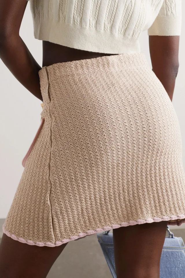 Cormio Chiara embroidered crocheted metallic cotton-blend mini skirt, photo 3 of 4 from THE OUTNET
