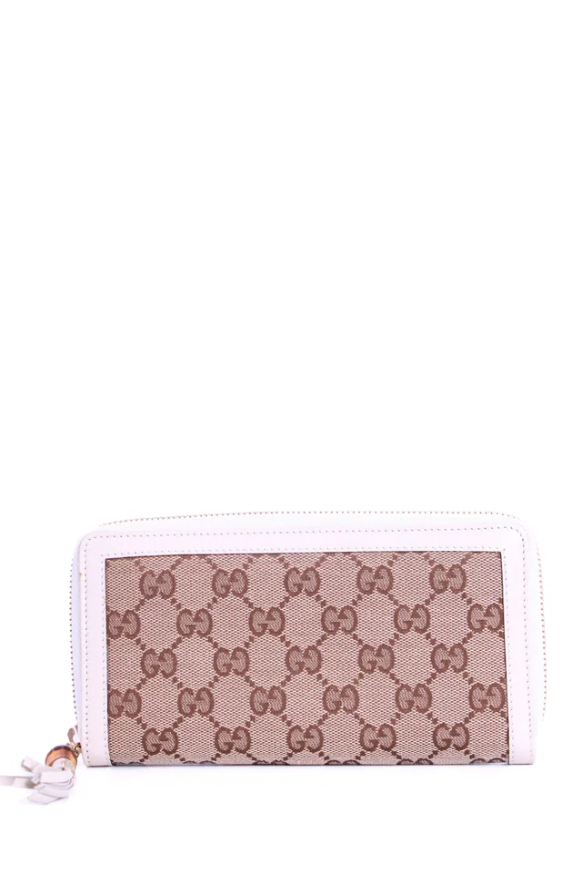 Gucci Purse With Bamboo Tassel Zip Brown Monogram in Brown from Luxury Promise