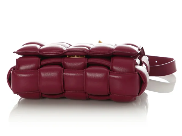 Bottega Veneta Maxi Raspberry Padded Cassette Bag in Woven leather from Ann's Fabulous Finds, photo 6 of 9